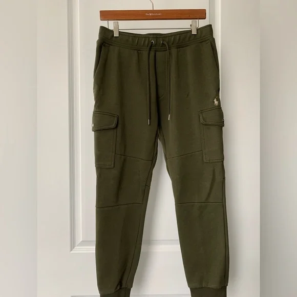 olive green polo sweatpants